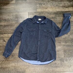 Faherty Button Up Woven Cotton Long Sleeve Shirt Gray 2XL Outdoors Gray Classic